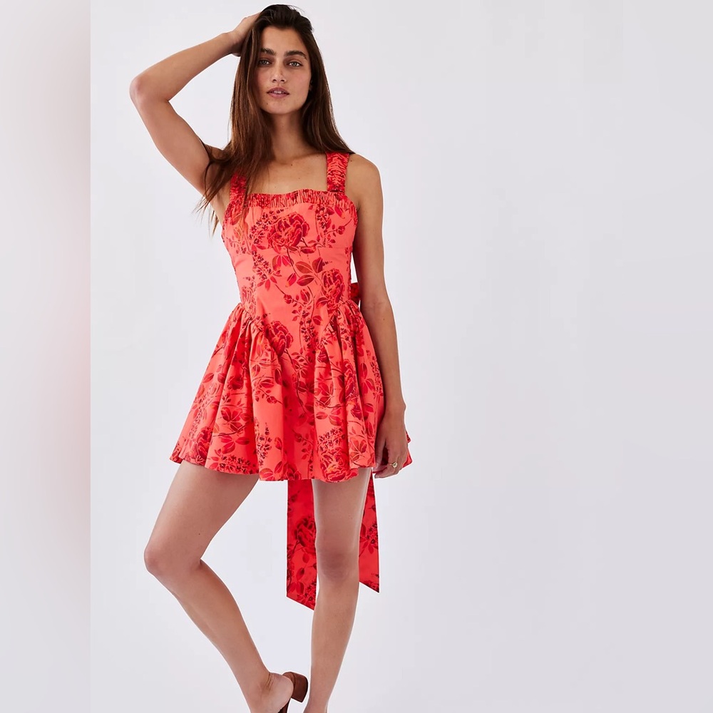NWT free people party small Matilde Mini‎ Dress or age floral bow dress